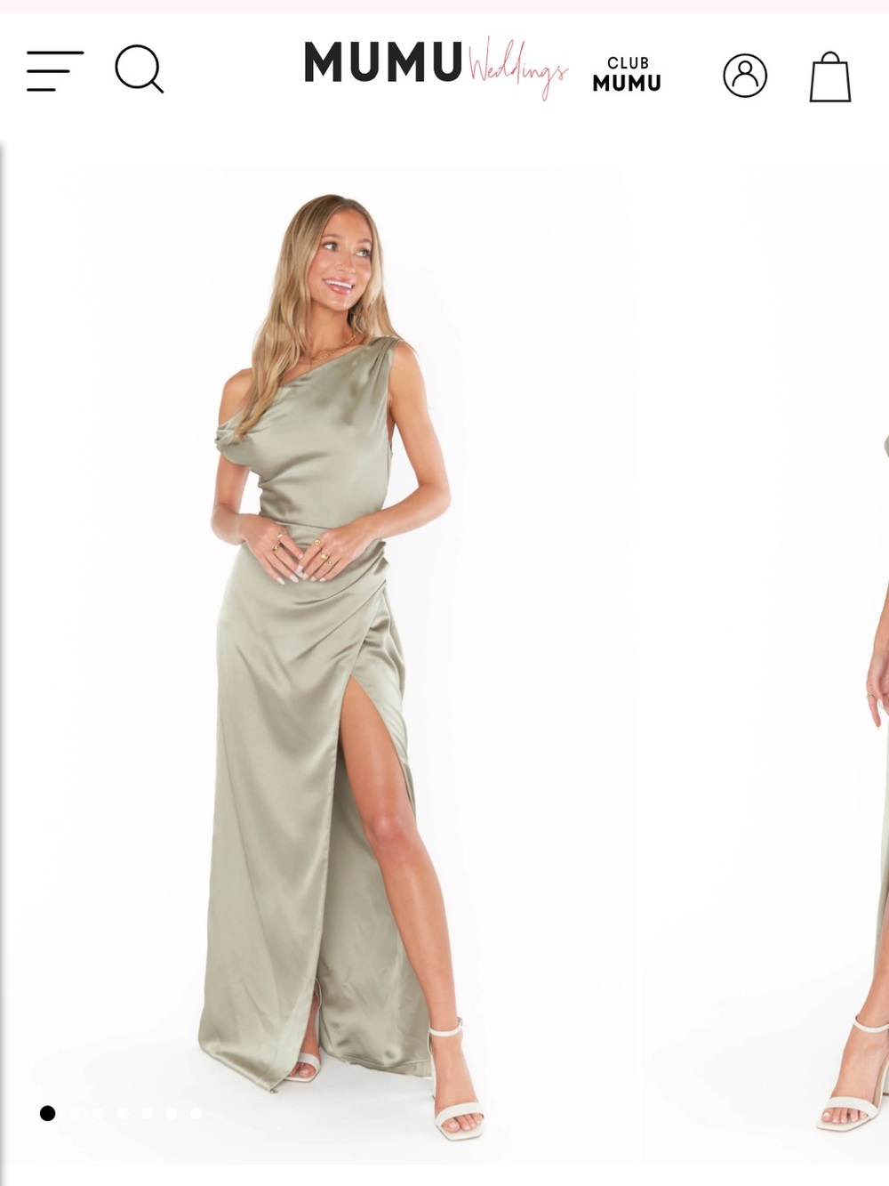 Show me your mumu Satin Jodie dress xs moss green (alterations) please read